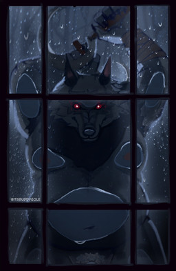 against_surface against_window anthro arm_wrapping arm_wraps arms_above_head belly bottomwear cheek_tuft claws cloak clothed clothing creepy creepy_face dual_wielding facial_markings facial_tuft first_person_view fur fuzzy glowing glowing_eyes grey_body grey_fur head_markings holding_object holding_weapon inside leaning leaning_forward leaning_on_glass leaning_on_window looking_at_viewer male markings mask_(marking) moobs navel night nipples on_glass outside overweight overweight_anthro overweight_male pants pointy_ears prick_ears pupils rain_on_window raining raised_arms red_eyes scary sickle smile solo standing tuft weapon wet wet_body wet_fur white_pupils window wrapped_arms wraps itsbuddycole dreamworks puss_in_boots_(franchise) death_(puss_in_boots) canid canine canis mammal wolf absurd_res hi_res