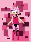 female hair long_socks pink_body pink_hair solo micron_artist sega sonic_the_hedgehog_(series) amy_rose