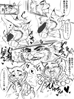 age_difference anthro bodily_fluids cum cumshot dialogue duo ejaculation erection fellatio genital_fluids genitals heart_symbol male male/male mature_anthro mature_male older_anthro older_male oral penile penis sex text younger_anthro younger_male kinomorik disney zootopia milton_lynxley pawbert_lynxley canada_lynx felid feline lynx mammal 3:4 comic hi_res japanese_text monochrome father_(lore) father_and_child_(lore) father_and_son_(lore) incest_(lore) parent_(lore) parent_and_child_(lore) parent_and_son_(lore) son_(lore)