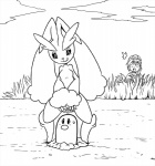 2016 ambiguous_gender anthro black_and_white blush bodily_fluids breasts cloud darkyamatoman diglett featureless_breasts female female/ambiguous fur generation_1_pokemon generation_4_pokemon genital_fluids genitals grass group human lagomorph lopunny male mammal monochrome nintendo open_mouth plant pokemon pokemon_(species) pussy smile standing tongue tongue_out vaginal_fluids