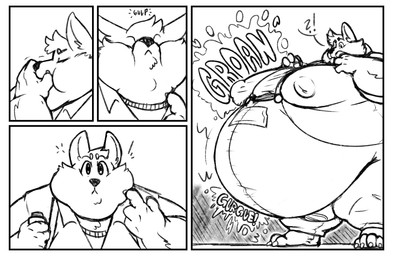 4_fingers anthro areola areola_outline belly big_areola big_belly big_moobs bloated claws clothed clothed_anthro clothed_male clothing drugs eating fat_face finger_claws fingers fully_clothed fully_clothed_anthro fully_clothed_male huge_belly huge_moobs male moobs morbidly_obese morbidly_obese_anthro morbidly_obese_male obese obese_anthro obese_male overalls overweight overweight_anthro overweight_male pills shirt solo suspenders topwear undershirt weight_gain izzyfatcat mr._corgi canid canine canis domestic_dog herding_dog mammal pastoral_dog welsh_corgi 2017 comic hi_res multiple_scenes