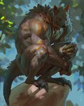 anthro claws crouching finger_claws fur hand_on_knee hand_on_leg hand_on_own_knee hand_on_own_leg looking_down male muscular muscular_anthro muscular_male nude realistic solo tail toe_claws whiskers taran_fiddler weretober macropod mammal marsupial quokka werecreature 2024 4:5 detailed digital_media_(artwork) hi_res signature