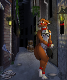 4_toes alley anthro balls barefoot bdsm biped bondage bound cage_muzzle chain chained chastity_cage chastity_cage_only chastity_device chastity_device_only chastity_strap collar cuff_(restraint) detailed_background digitigrade distracted feet fur genitals hair harness leash leather leather_cuffs male metal_chastity_cage muzzle_(object) muzzled nude outside over_sheath_chastity_cage penis plant restrained restraints shackles sheath_chastity_cage slave solo standing submissive text toes unsupported_chastity_cage wanted_poster wearing_chastity_cage wearing_chastity_device white_body white_fur wire_basket_muzzle grumpy_griffin_creations canid canine canis mammal wolf 2022 absurd_res digital_media_(artwork) hi_res