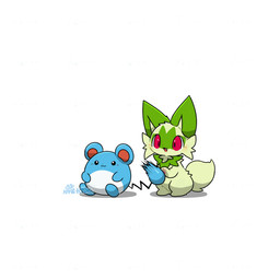 :3 ambiguous_gender black_eyes black_tail blue_body blue_ears blue_tail blush cute_fangs duo fangs feral fur green_body green_ears green_fur green_inner_ear green_tail kemono open_:3 open_mouth open_smile pawpads paws pink_pawpads playing_with_tail red_eyes red_inner_ear simple_background sitting smile tail tail_motion tail_orb tailwag teeth thin_tail white_background white_body tontaro nintendo pokemon generation_2_pokemon generation_9_pokemon mammal marill pokemon_(species) sprigatito 1:1 2d_animation animated frame_by_frame signature watermark