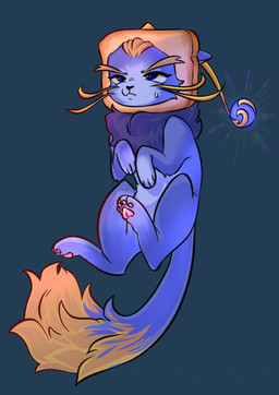 bread female feral flying food simple_background solo zelebobka zualin league_of_legends riot_games tencent yuumi_(lol) domestic_cat felid feline felis mammal absurd_res hi_res source_request