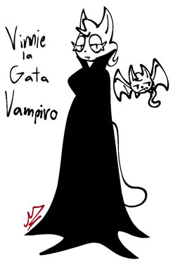 anthro black_cape black_clothing black_text cape clothed clothed_anthro clothed_female clothing female female_anthro front_view half-closed_eyes narrowed_eyes simple_background solo tail text white_background padhasnx vinnie_(padhasnx) bat domestic_cat felid feline felis mammal vampire 2025 digital_drawing_(artwork) digital_media_(artwork) full-length_portrait portrait spanish_text