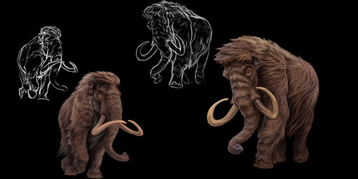 black_background brown_body brown_fur feral fluffy fur long_fur proboscis_(anatomy) quadruped realistic realistic_feral simple_background trunk_(anatomy) tusks grazianoroccatani elephantid mammal mammoth prehistoric_species proboscidean woolly_mammoth 2020 detailed digital_media_(artwork) digital_painting_(artwork) painting_(artwork)