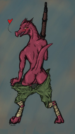 anthro blush butt clothing digitigrade female foot_wraps gun kobold korban looking_back pants pussy raised_tail ranged_weapon rifle scalie solo undressing weapon

Rating: Explicit
Score: 5
User: Korban3
Date: December 23, 2015