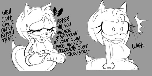anthro black_text breasts clothed clothing dress eyelashes female fingers gloves grey_background hair handwear open_mouth open_smile side_boob simple_background smile solo tail text animation_sensation sega sonic_the_hedgehog_(series) amy_rose eulipotyphlan hedgehog mammal 2025 absurd_res digital_drawing_(artwork) digital_media_(artwork) hi_res monochrome