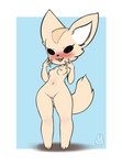 anthro black_nose blush breasts female fingers genitals navel nipples nude pussy simple_background solo bunnybits conditional_dnp aggretsuko sanrio fenneko canid canine fennec_fox fox mammal true_fox 2024 artist_name digital_media_(artwork) hi_res