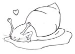 :3 ambiguous_gender antennae_(anatomy) black_and_white domestic_cat eyeless felid feline felis feral gastropod heart_symbol hybrid line_art mammal mollusk monkeykitten monochrome pen_(artwork) snail solo source_request traditional_media_(artwork) unavailable_at_source whiskers