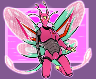 antenna_wire damaged eyes_closed female genitals green_wings insect_wings kneeling leaning leaning_backward lepidopteran_wings machine markings metal minor_wound notched_wings nude orange_markings pink_body robotic_arm scar simple_background solo spread_legs spreading vulva wings wire yellow_markings kayw2324 rain_world videocult fan_character joyace_steam_stack_(kayw2324) humanoid iterator_(rain_world) robot robot_humanoid hi_res