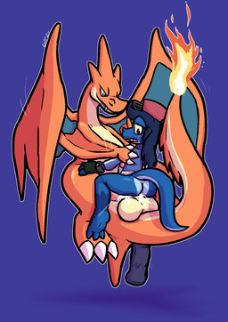 3_fingers 3_toes 4_toes anthro balls balls_deep big_balls big_butt blue_body blue_clothing blue_eyes blue_hair blue_jacket blue_penis blue_scales blue_topwear blue_wings blush bodily_fluids butt claws clothing cum cum_from_ass cum_in_ass cum_inside cum_on_balls erection feet finger_claws fingerless_gloves fingers from_front_position genital_fluids genitals glans gloves green_clothing green_gloves green_handwear hair handwear hat headgear headwear humanoid_genitalia humanoid_penis jacket larger_anthro larger_male looking_back looking_down lotus_position male mega_stone midair mostly_nude motion_lines orange_body orange_scales orange_wings penetration penis pink_clothing pink_glans pink_hat pink_headwear pupils purple_background purple_eyes scales sex simple_background size_difference smaller_anthro smaller_male smaller_penetrated smile smirk tan_balls tan_body tan_scales thick_thighs tight_fit toe_claws toes topwear white_claws winged_arms wings yellow_body yellow_scales yellow_sclera ultilix mythology nintendo pokemon ulti_(ultilix) dragon generation_6_pokemon lizard mega_charizard mega_charizard_y mega_evolution mythological_creature mythological_scalie pokemon_(species) reptile scalie 2025 hi_res