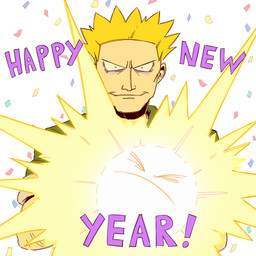 ambiguous_gender arm_hair blonde_hair body_hair confetti duo explosion gym_leader hair holding_another holidays male simple_background spiky_hair text white_background shittysurge new_year nintendo pokemon lt._surge generation_1_pokemon human mammal pokemon_(species) voltorb 1:1 english_text hi_res