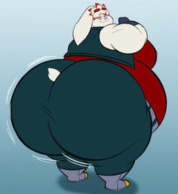 anthro belly big_belly big_breasts big_butt breasts bubble_butt butt clothed clothing cosplay crossdressing eyewear female fur gloves handwear highlights_(coloring) huge_breasts huge_butt huge_hips huge_thighs hyper looking_back overweight overweight_anthro overweight_female red_eyes solo sunglasses thick_thighs wide_hips megacoolbear_(artist) dragon_ball dragon_ball_gt nintendo pokemon vegeta generation_8_pokemon lagomorph leporid mammal pokemon_(species) rabbit raboot 2024 digital_media_(artwork) hi_res