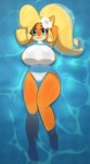 accessory anthro big_breasts blonde_hair blush breasts clothing female flower flower_in_hair hair hair_accessory huge_breasts looking_at_viewer plant ponytail smile smiling_at_viewer solo swimwear water wet lawgx activision crash_bandicoot_(series) coco_bandicoot bandicoot mammal marsupial 2025 absurd_res hi_res