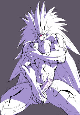 1_eye anthro balls bedroom_eyes big_penis bodily_fluids butt disembodied_penis erection genital_fluids genitals hair looking_at_viewer male muscular muscular_male narrowed_eyes not_furry nude penetration penis seductive simple_background solo thegoo one-punch_man one_(manga) lord_boros alien cyclops humanoid mammal digital_media_(artwork) hi_res