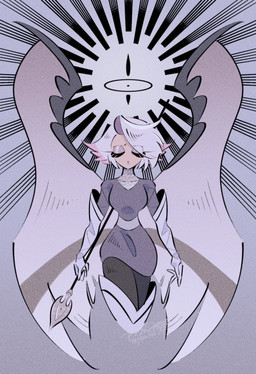 clothed clothing eyes_closed feathered_wings feathers female not_furry solo wings yasutak1192 hazbin_hotel hellaverse vaggi_(hazbin_hotel) angel angel_humanoid humanoid absurd_res hi_res
