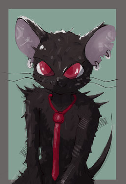 ambiguous_gender anthro black_body fluffy red_eyes solo deazend epic_games fortnite fortnite:_battle_royale camille_(fortnite) mammal murid murine rat rodent absurd_res hi_res tagme female_(lore)