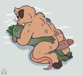 alternate_species anthro barefoot butt butt_grab duo erection eyes_closed feet foreskin genitals grey_background hand_on_butt hug humanoid_genitalia humanoid_penis kissing male male/male penis retracted_foreskin romantic romantic_couple simple_background straddling text tusks vein veiny_penis guil_bunny_(artist) puggy guil_bunny_(character) puggy_(character) ratguil domestic_pig mammal murid murine rat rodent suid suine sus_(pig) english_text flat_colors signature