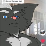 anthro big_deltoids big_ears big_head big_muscles big_pecs black_text blue_eyes cheek_tuft chin_tuft closed_frown deltoids ear_tuft eyebrows facial_tuft fur grey_arms grey_body grey_chest grey_face grey_fur hair head_tuft heart_symbol huge_deltoids huge_muscles huge_pecs looking_at_viewer looking_down looking_down_at_viewer male male_anthro manly mature_anthro mature_male multicolored_body multicolored_fur muscular muscular_anthro muscular_male pecs photo_background pink_nose red_heart short short_anthro short_male solo text trapezius tuft two_tone_body two_tone_chest two_tone_fur white_body white_chest white_eyebrows white_fur white_hair bristol cover_them_up_slut league_of_legends riot_games tencent fan_character james_(w01fy) mammal yordle 2022 absurd_res colored digital_drawing_(artwork) digital_media_(artwork) draw_over english_text flat_colors hi_res meme photography_(artwork)