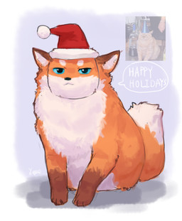 ambiguous_gender black_nose brown_body brown_ears brown_fur christmas_clothing christmas_headwear clothed clothed_feral clothing dipstick_tail feral fur hat hat_only headgear headgear_only headwear headwear_only holidays markings mostly_nude multicolored_body multicolored_ears multicolored_fur orange_body orange_fur orange_tail santa_hat tail tail_markings color_fox christmas canid canine domestic_cat felid feline felis fox mammal 2025 absurd_res hi_res