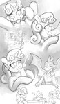 absurd_res anthro bedroom_eyes bodily_fluids cum cumshot dragon ejaculation equid equine fellatio female friendship_is_magic genital_fluids genitals hasbro heart_symbol hi_res hobbes_maxwell horn interspecies licking male male/female mammal membrane_(anatomy) membranous_wings monochrome my_little_pony mythological_creature mythological_equine mythological_scalie mythology narrowed_eyes oral penile penis penis_lick scalie seductive sex spike_(mlp) stealth_sex sweetie_belle_(mlp) tail tongue tongue_out under_table unicorn wings