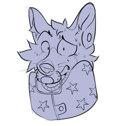 anthro blush bodily_fluids clothed clothed_anthro clothed_male clothing fur looking_at_viewer male male_anthro nervous nervous_sweat object_in_mouth onesie pacifier pacifier_in_mouth padded_pup simple_background solo star_pattern sweat white_background unknown_artist canid canine mammal 1:1 digital_drawing_(artwork) digital_media_(artwork)