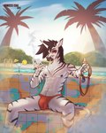 alcohol anthro beverage bulge clothing cocktail drugs leash looking_at_viewer male marijuana martini poolside red_clothing red_swimwear skinny smoke smoke_from_nose solo swimwear cocaine_(artist) conditional_dnp equid equine mammal zebra 4:5 absurd_res hi_res