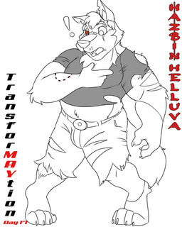 anthro bite_mark clothing male red_eyes solo text torn_clothing transformation xids hellaverse helluva_boss mythology nyx_moon vortex_(helluva_boss) canid canid_demon canine demon hellhound mammal mythological_canine mythological_creature werecanid werecanine werecreature werewolf 4:5 absurd_res hi_res