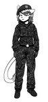 anthro bottomwear camo camo_clothing camo_print clothed clothing female fur hair headgear looking_at_viewer mature_anthro mature_female pants pattern_clothing screentone shirt simple_background solo topwear uniform callmewritefag cyberconnect2 fuga:_melodies_of_steel little_tail_bronx cannelle_muscat domestic_cat felid feline felineko felis mammal 2022 absurd_res black_and_white digital_drawing_(artwork) digital_media_(artwork) hi_res monochrome sketch