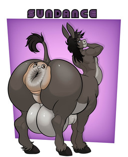 animal_genitalia animal_penis anus anus_transformation balls big_balls black_hair blue_background body_part_transformation border countershading duo equine_genitalia equine_penis genitals grey_body grey_countershading hair huge_balls looking_back male nude penis perineum puffy_anus raised_tail simple_background tail text white_border bunnyboi0108 asinus donkey donkey_taur equid equine mammal taur 2025 absurd_res artist_name hi_res