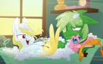 alternate_species bath blue_eyes bubble bubble_bath cucumber female feral food fruit group male plant playing rubber_chicken vegetable window goatanimedatingsim friendship_is_magic hasbro my_little_pony angel_(mlp) boneless_(mlp) fluttershy_(mlp) gummy_(mlp) pinkie_pie_(mlp) alligator alligatorid crocodilian earth_pony equid equine horse lagomorph leporid mammal pony rabbit reptile scalie 2015 hi_res