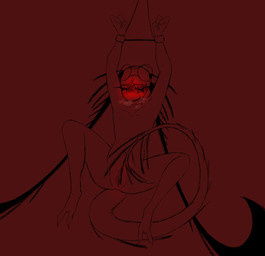 2_toes 3_fingers antennae_(anatomy) bite_mark blush blush_lines bodily_fluids breath cuff_(restraint) curled_tail eyewear eyewear_on_head feet female fingers flat_chested genitals goggles goggles_on_head red_background restraints simple_background solo sweat tail toes vulva unknown_artist invader_zim nickelodeon alien alien_humanoid humanoid irken black_and_red hi_res monochrome