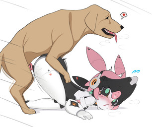 ahegao animal_genitalia animal_penis ass_up bestiality big_butt black_body black_sclera blush butt canine_genitalia canine_penis doggystyle duo eye_roll female female_humanoid female_penetrated feral feral_penetrating feral_penetrating_humanoid from_behind_position genitals green_body hair heart_symbol humanoid_on_feral humanoid_penetrated joints loli looking_pleasured machine male male/female male_penetrating multicolored_body penetration penis pink_hair robot_joints sex simple_background thick_thighs two_tone_body white_background white_body young sunggou mihoyo zenless_zone_zero aria_(zenless_zone_zero) canid canine canis domestic_dog humanoid mammal robot robot_humanoid absurd_res hi_res