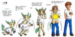 anthro bottomless breast_growth breast_shrinking breasts canid cleavage clothed clothing colored ear_growth eeveelution english_text evolutionary_stone eyes_closed female feral fur fur_growth gender_transformation generation_4_pokemon growth hair hair_growth hair_loss hi_res human leaf leaf_stone leaf_tail leafeon loss_of_speech male mammal mtf_transformation nintendo open_mouth oversized_clothing paw_growth pokemon pokemon_(species) pokemon_speak shrinking simple_background size_transformation snout snout_growth solo tail text tfed-artist third-party_edit transformation white_background