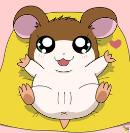 anus bedding blanket blush brown_body brown_fur female female_feral feral fur genitals green_eyes heart_symbol logo lying on_back solo spread_legs spreading vulva white_body white_fur x_anus young young_female young_feral pichu90 hamtaro_(series) penelope_(hamtaro) cricetid hamster mammal rodent artist_logo