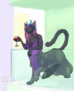 alcohol ball_tattoo balls beverage big_balls big_penis breasts clothed clothing container cup drinking_glass genital_tattoo genitals glass glass_container glass_cup gynomorph huge_balls huge_penis hyper hyper_balls hyper_genitalia intersex jewelry looking_at_viewer partially_clothed penis solo tattoo wine wine_glass cool. darnitvarmint deza_(redtint) demon felid feline mammal taur hi_res herm_(lore)