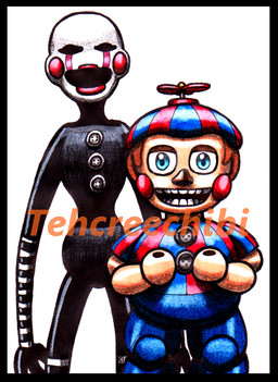 arms_bent black_body black_border blue_bottomwear blue_clothing blue_eyes blue_pants blue_shirt blue_topwear border bottomwear brown_eyelids brown_hair button_(fastener) cheek_spots clothing duo featureless_hands hair hat headgear headwear larger_humanoid larger_male light lips looking_at_viewer machine male male_humanoid no_eyebrows noseless not_furry open_mouth open_smile pants pattern_clothing pattern_shirt pattern_topwear propeller_hat red_cheeks red_lips red_stripes shirt short_hair simple_background size_difference smaller_humanoid smaller_male smile smiling_at_viewer standing striped_arms striped_clothing striped_shirt striped_topwear stripes tan_body text topwear white_background white_face white_stripes tehcreechibi five_nights_at_freddy's five_nights_at_freddy's_2 scottgames balloon_boy_(fnaf) marionette_(fnaf) animatronic humanoid robot robot_humanoid 2015 artist_name colored_pencil_(artwork) english_description lighting marker_(artwork) shaded traditional_media_(artwork)