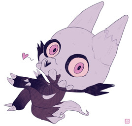 2_horns bone bone_mask chibi claws fangs gesture head_tuft heart_symbol horn looking_at_viewer male mask pink_eyes simple_background skull skull_mask teeth toe_claws tuft waving white_background yellow_sclera curlivon disney the_owl_house king_clawthorne canid canine mammal titan_(the_owl_house) 2021 absurd_res hi_res signature
