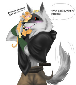 affectionate anthro arm_tuft arm_wrapping arm_wraps belt blush boots bottomwear chest_tuft claws cloak clothing daww dialogue duo ears_down elbow_tuft eyes_closed facial_markings fangs fluffy fluffy_tail footwear fur fuzzy grey_body grey_fur hand_on_head happy head_markings holding_another hug inner_ear_fluff looking_at_another love male male/male markings mask_(marking) motion_lines neck_tuft nuzzling orange_body orange_fur pants pivoted_ears pointy_ears poncho prick_ears purring red_eyes shoes sickle simple_background size_difference smile speech_bubble standing tail teeth text tuft weapon_holster whiskers white_background wrapped_arms wraps animalartist18 dreamworks puss_in_boots_(franchise) death_(puss_in_boots) puss_in_boots_(dreamworks) canid canine canis domestic_cat felid feline felis mammal tabby_cat wolf hi_res