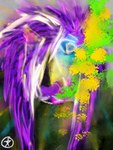 abstract_art abstract_background ambiguous_gender anthro black_body black_fur blue_body blue_eyes blue_fur female fur hair looking_at_viewer magenta_fur markings psychedelic purple_hair purple_nose scene_haircut self_portrait slayter_(unmakeyourself) solo sparklefur text white_body white_fur yellow_body yellow_fur unmakeyourself_(artist) bull_terrier canid canine canis domestic_dog hunting_dog mammal terrier 3:4 absurd_res digital_media_(artwork) english_text hi_res portrait