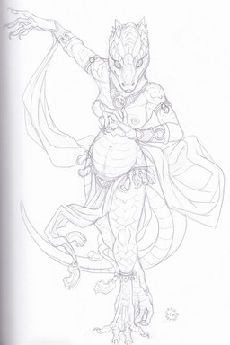 anthro bottomwear bracelet breasts claws clothed clothing dancer_outfit dancing female jewelry lizard_tail loincloth looking_at_viewer navel necklace nipples non-mammal_breasts non-mammal_navel non-mammal_nipples scales simple_background slightly_chubby slightly_chubby_anthro slightly_chubby_female solo tail thick_thighs topless topless_anthro topless_female ventral_scales wide_hips dark_natasha shannon_(bahumot) kobold lizard reptile scalie 2016 hi_res monochrome signature traditional_media_(artwork)