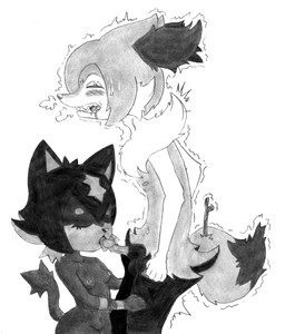 anthro balls bangs black_body black_fur bodily_fluids breasts butt cat_tail cheek_tuft drooling duo eyebrows eyes_closed facial_tuft fangs fellatio female fur genitals male multicolored_body multicolored_fur narrowed_eyes nipples nude oral pecs penile penis pokemorph pupils red_body red_fur saliva sex slim slit_pupils small_breasts sweat sweatdrop tail tail_tuft teeth thick_eyebrows tuft two_tone_body two_tone_fur vulva efradraws nintendo pokemon brian_(efradraws) linda_(efradraws) braixen felid feline felis generation_6_pokemon generation_7_pokemon litten mammal pokemon_(species) absurd_res graphite_(artwork) greyscale hi_res monochrome sketch traditional_media_(artwork)
