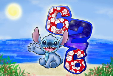 4_fingers 4_toes ambiguous_gender beach blue_body blue_eyes blue_fur blue_pawpads chest_tuft day feet fingers fur gesture head_tuft looking_at_viewer notched_ear open_mouth open_smile outside pawpads seaside sitting small_tail smile solo sun tail toes tuft waving atsu_tento disney lilo_and_stitch stitch_(lilo_and_stitch) alien experiment_(lilo_and_stitch) 2018 hi_res