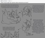 bite biting_hand blush blush_lines fangs female feral fluffy gesture male pawpads paws smile smiling_at_another smiling_at_each_other teeth text waving buns_and_foxes nintendo pokemon azoth_(macchiato_fox) latte_(macchiato_fox) lotus_(macchiato_fox) gardevoir generation_1_pokemon generation_3_pokemon generation_8_pokemon generation_9_pokemon human humanoid mammal nickit ninetales pokemon_(species) tarountula english_text hi_res mother_(lore) mother_and_child_(lore) parent_(lore) parent_and_child_(lore)