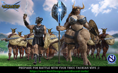 abs anthro biceps big_breasts breasts female group horn huge_breasts male male/female muscular muscular_female muscular_male muscular_thighs size_difference smaller_human spread_legs spreading tail text thick_thighs noaidesigns european_mythology greek_mythology mythology bovid bovine human humanoid mammal minotaur mythological_creature taur 3d_(artwork) digital_media_(artwork) english_text hi_res url widescreen