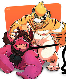 anal anal_penetration anthro anthro_on_anthro anthro_penetrated anthro_penetrating anthro_penetrating_anthro beard black_hair bodily_fluids chest_tuft cum cum_in_ass cum_inside duo eyewear facial_hair fur genital_fluids glasses hair horn horn_grab horn_jewelry horn_ring jewelry leash leash_pull male male/male male_penetrated male_penetrating male_penetrating_male nipples nude penetration ring_(jewelry) sex tail tuft yellow_body yellow_fur raburigaron final_fantasy final_fantasy_xiv mythology square_enix jara dragon felid hrothgar mammal mythological_creature mythological_scalie scalie