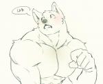 anthro biceps fur male muscular muscular_anthro muscular_male nipples pecs solo dona908 canid canine mammal 2019 hi_res sketch