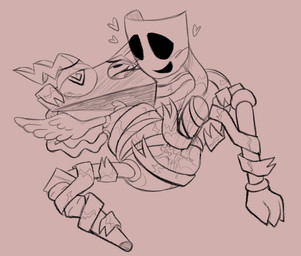 ambiguous_gender anthro bdsm blush blushing_profusely bondage bound dildo dildo_insertion duo eye_roll female heart_symbol hearts_around_head holding_partner mask null_penetrated ribbon_bondage ribbons ribbons_(anatomy) sex_toy sex_toy_insertion teary_eyes chimeracocks glitch_productions the_amazing_digital_circus gangle_(tadc) zooble_(tadc) animate_inanimate living_mask living_toy hi_res